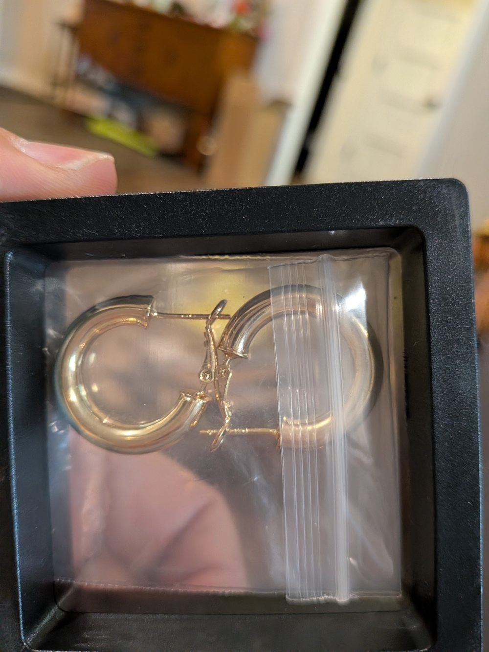 Gold Hoop Drop Earrings - Elegant Double-Hoop Design